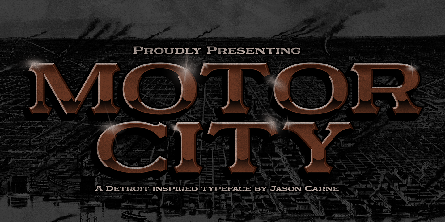 Beispiel einer Motor City-Schriftart